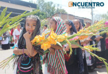 Con fe y devoción, niñas y jóvenes realizan Ofrenda Floral en Santa Ana Maya
