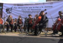 La Música por la Paz resuena en la Feria del Bienestar; Orquesta Juvenil de Puruándiro, orgullo michoacano