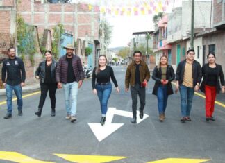 Inauguran rehabilitación de la calle Melchor Ocampo, de Cuitzeo