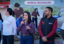 Gladyz Butanda y Abraham Carro lanzan jornada de recuperación de espacios en Michoacán
