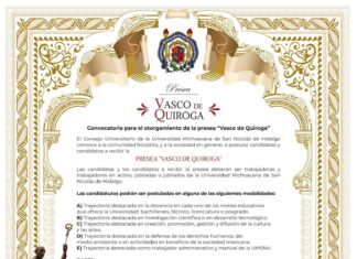Lista la convocatoria de la Presea “Vasco de Quiroga”; UMSNH invita a participar con propuestas