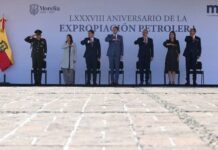 Encabeza Alfonso Martínez LXXXVIII Aniversario de la Expropiación Petrolera