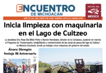 Inicia limpieza con maquinaria en el Lago de Cuitzeo