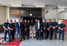 Yankel Benítez recibe equipamiento para bomberos de Morelia; Monterey Park donó equipos de respiración autónoma