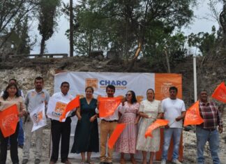 Inicia pavimentación de calle de la capilla del barrio de San Juan, en Charo