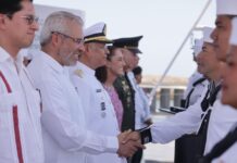 Bedolla y Sheinbaum honran a la Marina Armada desde Michoacán