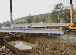 Con colocación de trabes, avanza recta final del segmento 5 del Segundo Anillo Periférico de Morelia