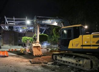 Obras del teleférico y Morebús con maquinaria pesada en la zona del Obelisco terminarán en agosto: Bedolla