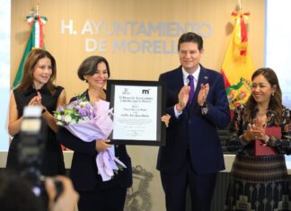 Ayuntamiento de Morelia entrega Presea Amalia Solórzano Bravo 2026 a Ireri Suazo Ortuño