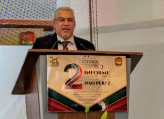 Tzitzio apuesta por caminos y servicios para abatir rezagos; Nauneli Pérez rinde Segundo Informe