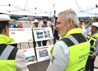 Supervisa Bedolla construcción de primer distribuidor vial “La Rinconada” en Zamora