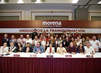 Jesús Mora fortalece coordinación con Ariadna Montiel y dirigencias estatales de Morena