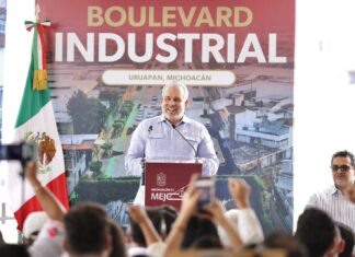 Con inversión 100% estatal, entrega Bedolla renovado el Boulevard Industrial en Uruapan