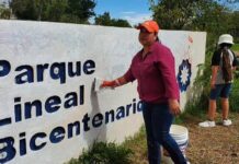 Realizan faena ambiental en el Parque Lineal Bicentenario